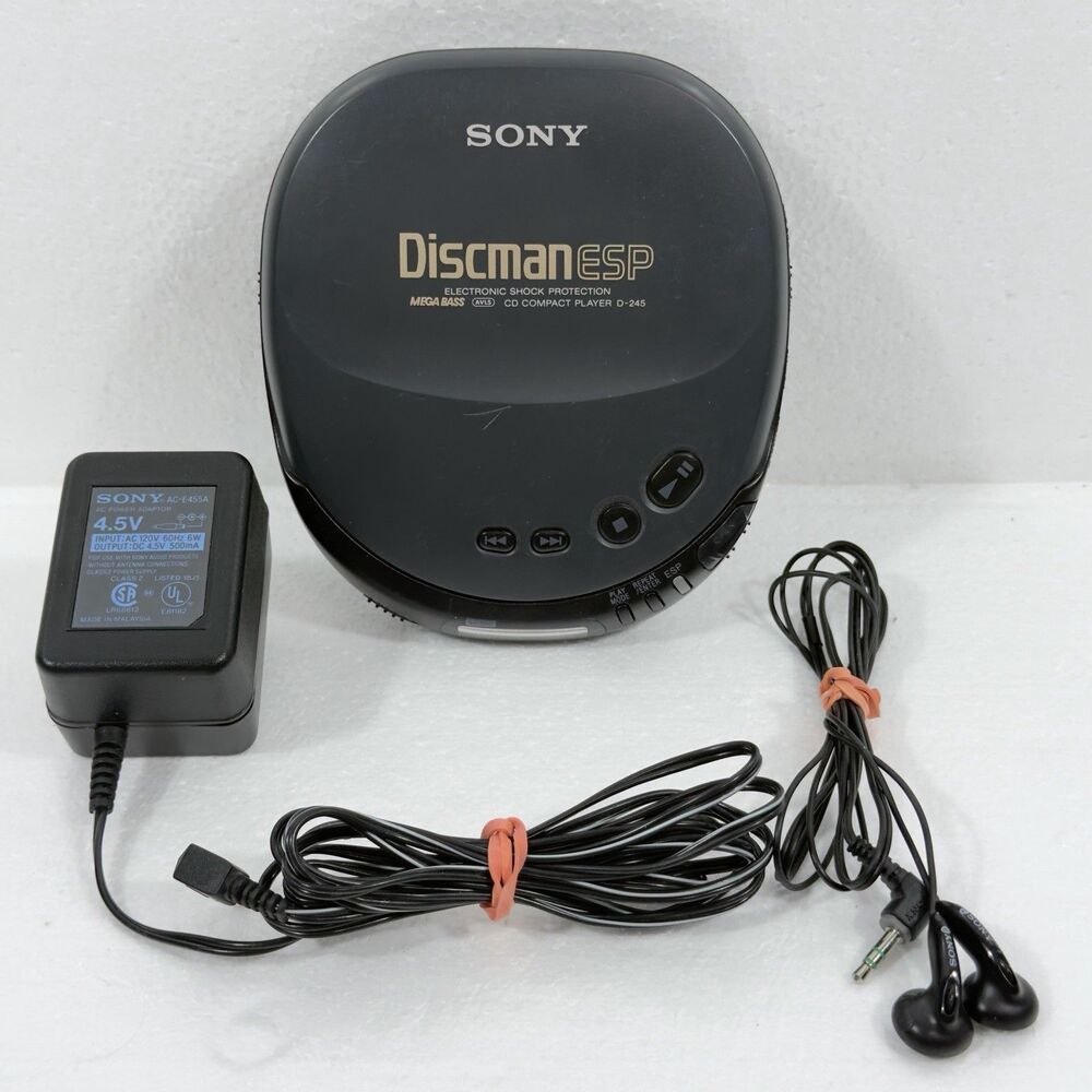 Vintage Sony Discman ESP D245 Portable CD Player Mega Bass Tested Works Great